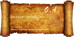 Oszter Arzén névjegykártya